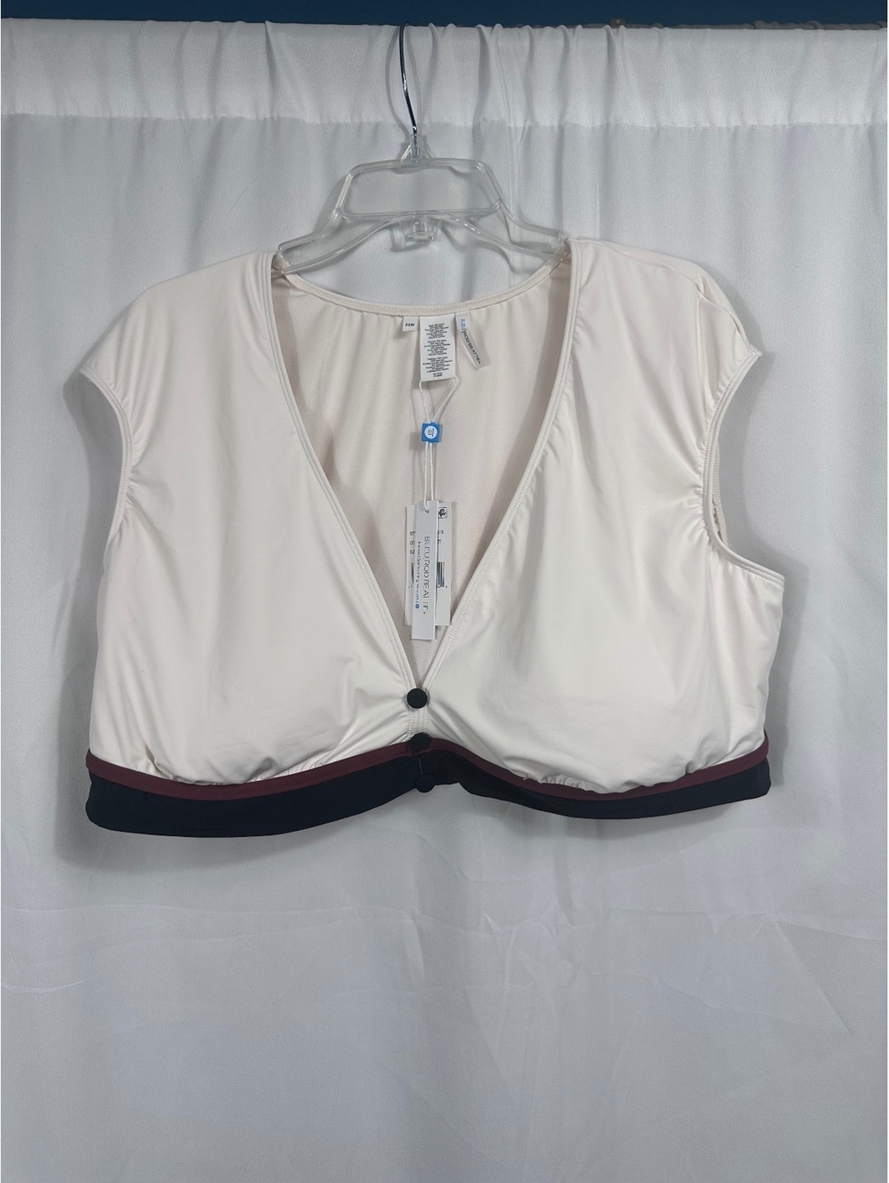 Bleu Rod Beattie Women's Coconut Color Crop Swim Top Size 22W